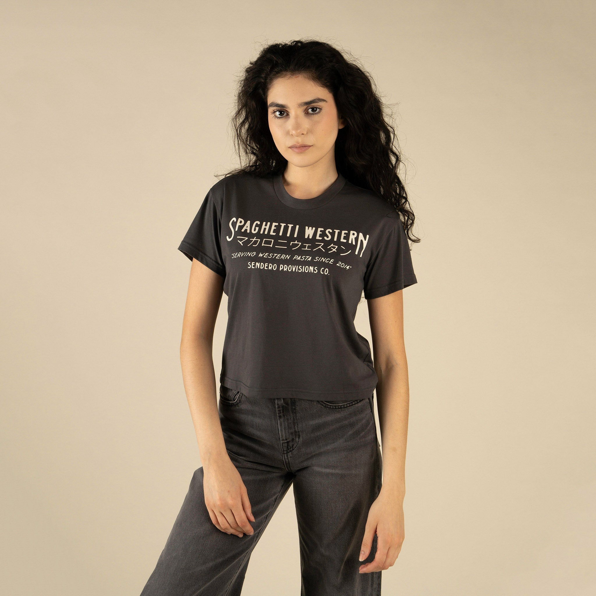 Spaghetti Western Boxy Tee - Vintage Black