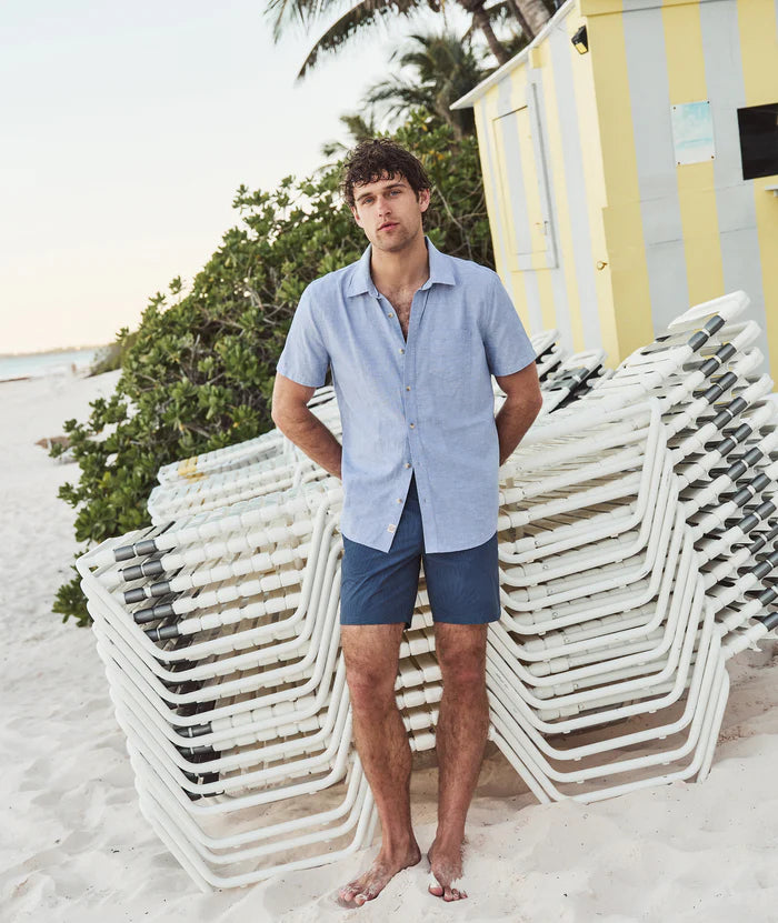 Better-Than-Linen Short Sleeve Shirt - Chambray
