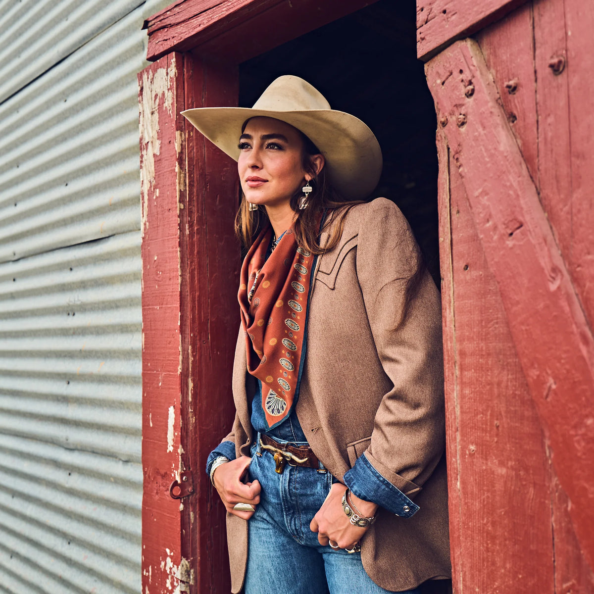 SAN MIGUEL - LONG TALL SCARF - RUST
