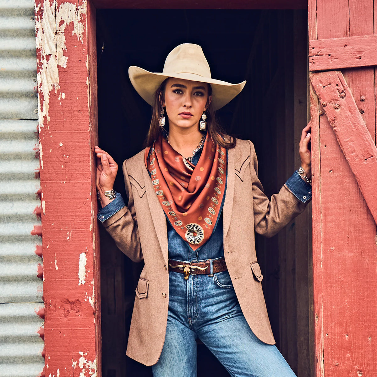 SAN MIGUEL - LONG TALL SCARF - RUST