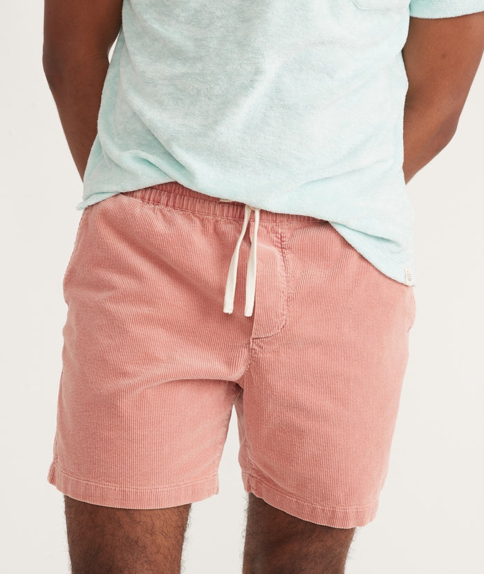 6" Saturday Cord Short in Dusty Coral