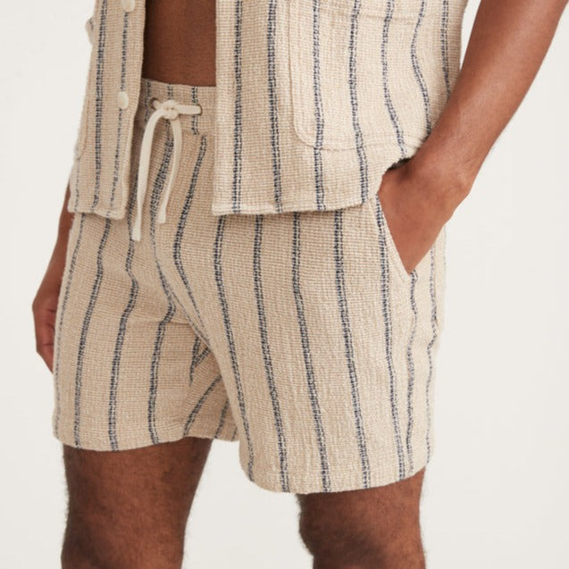 6" Saturday Diego Short in Khaki/Navy Stripe