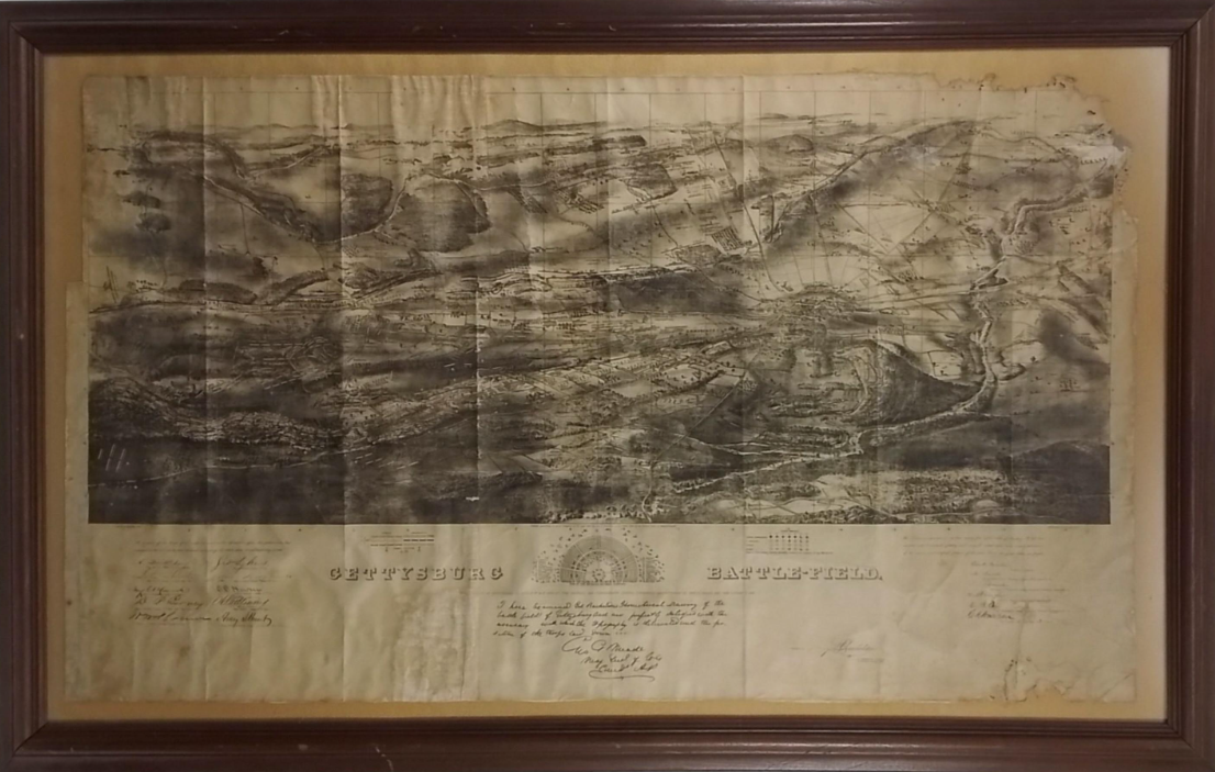 Bachelder 1863 Gettysburg Battlefield Map