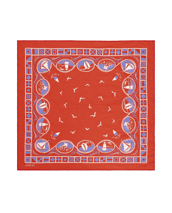 THE SAILBOAT BANDANA. Red.