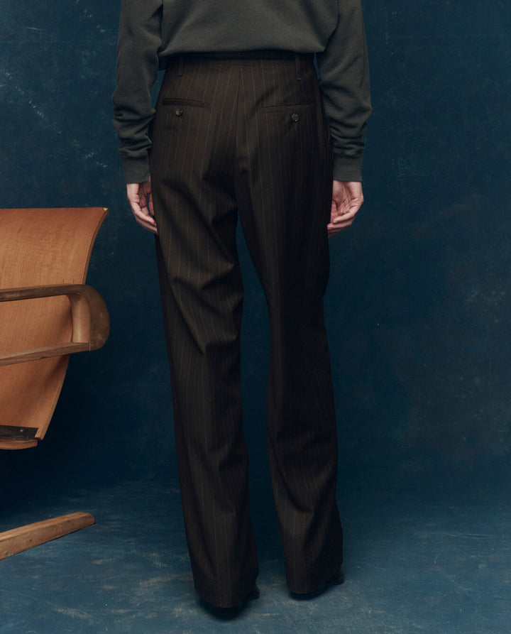 The Menswear Trouser. Chocolate Stripe.