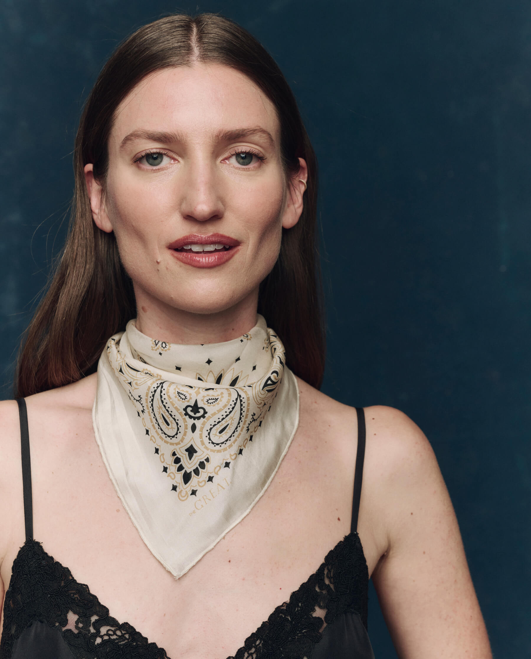 The Silk Bandana. Cream.