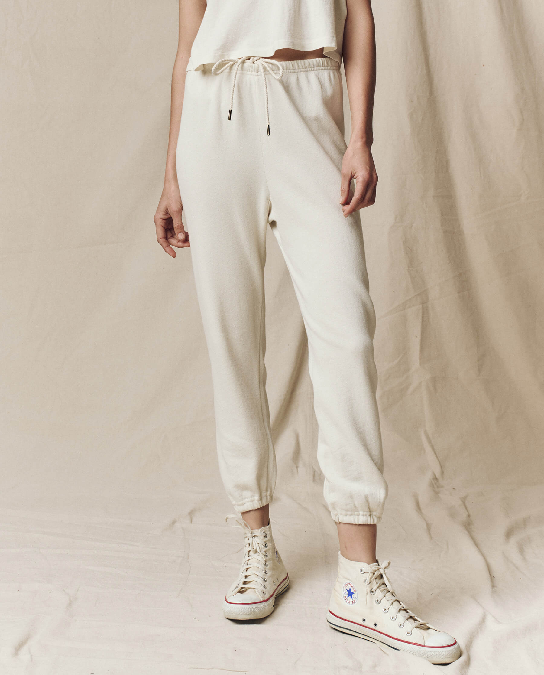 The Stadium Sweatpant. Washed White.