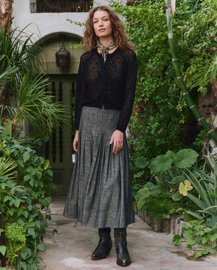 The Crochet Cardigan. - Black