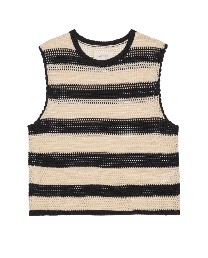 The Crochet Sweater Shell. Black And Cream.