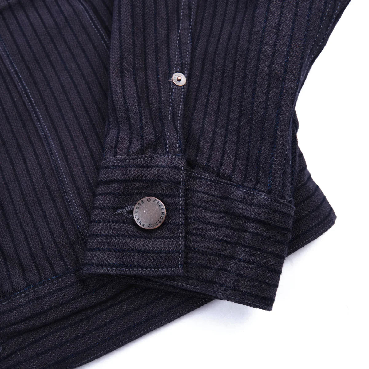 High Low Indigo Herringbone Dobby Jacket