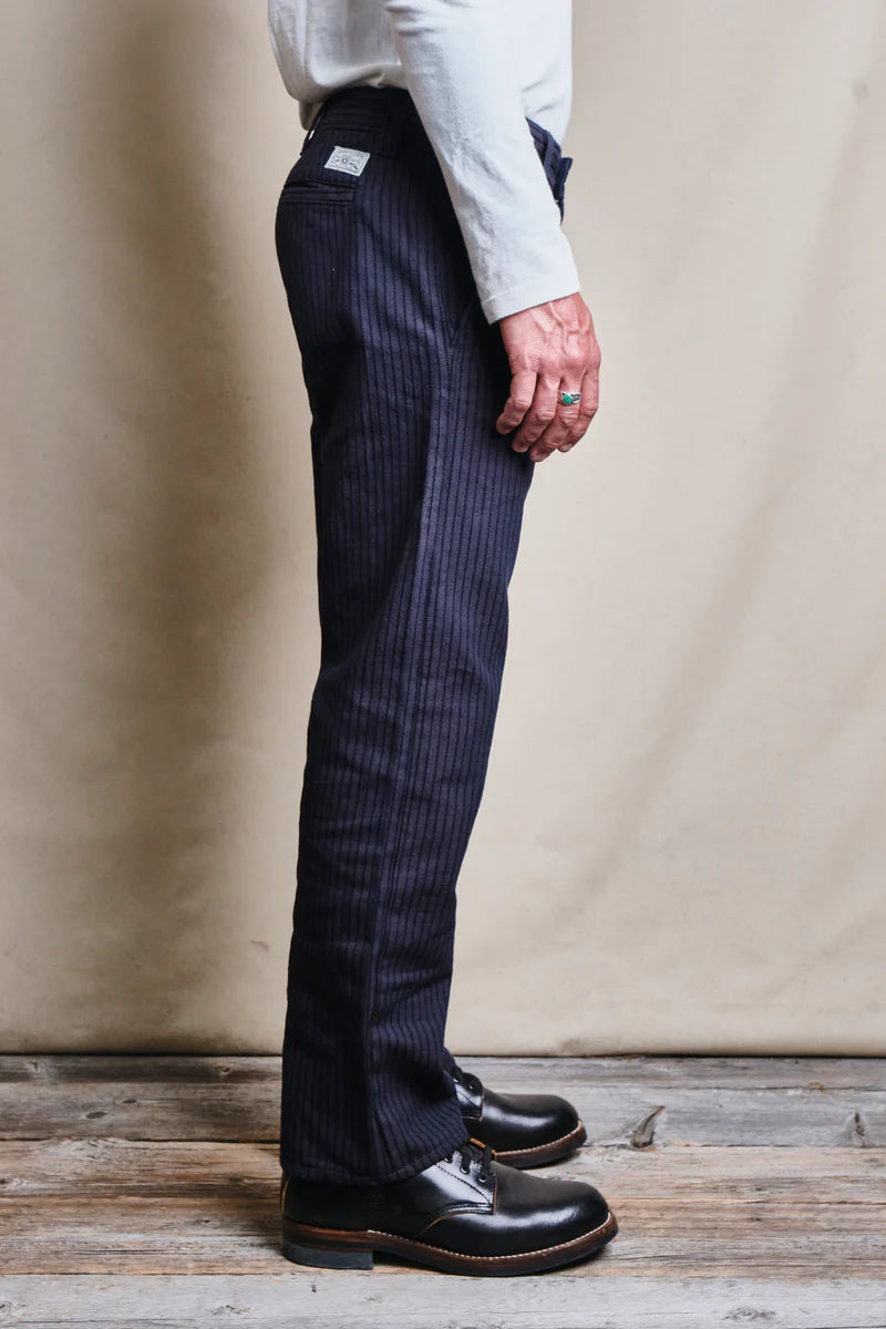 DECK PANT - INDIGO HERRINGBONE DOBBY