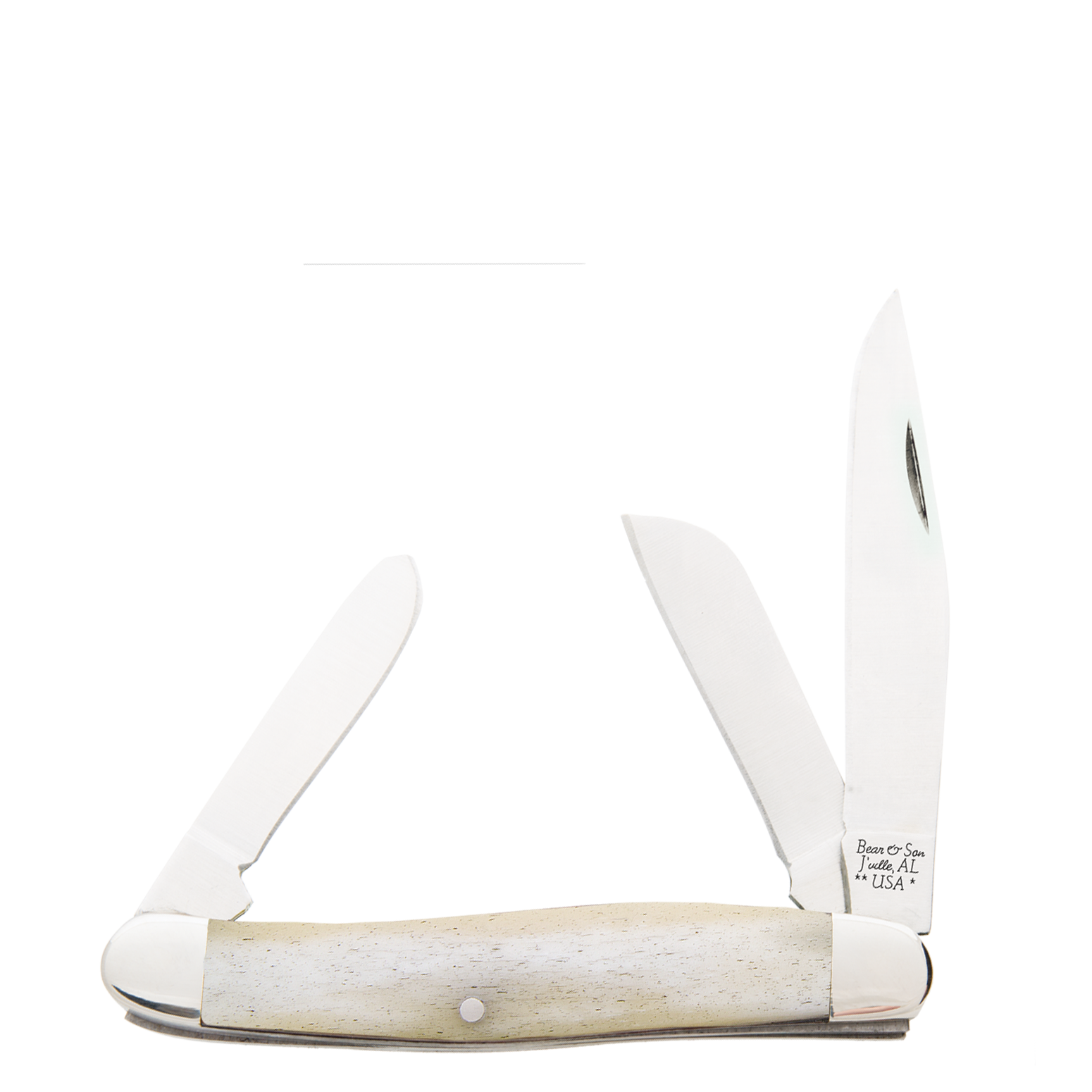 3 7/8″ Large Stockman -White Smooth Bone