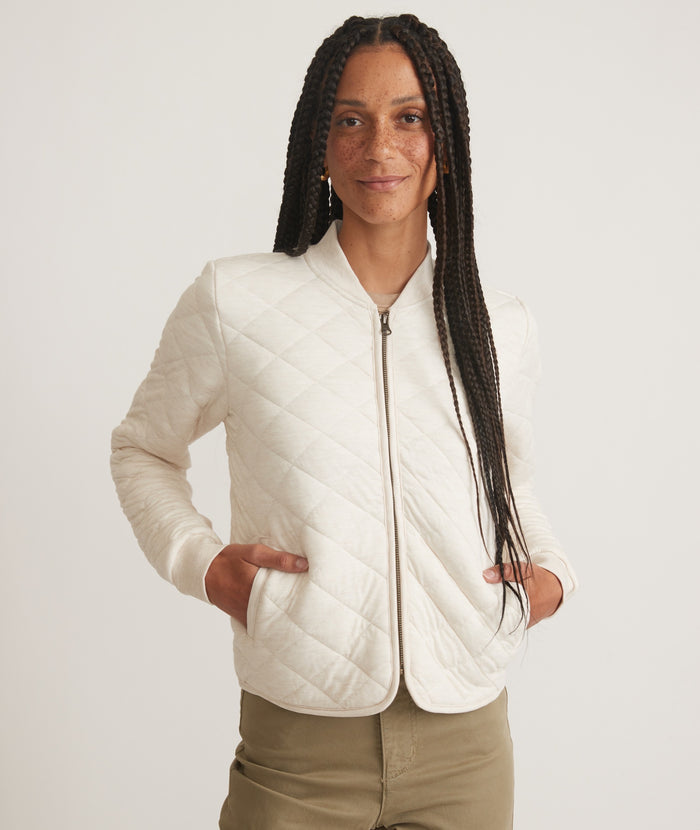 Corbet Quilted Bomber - Heather Grey