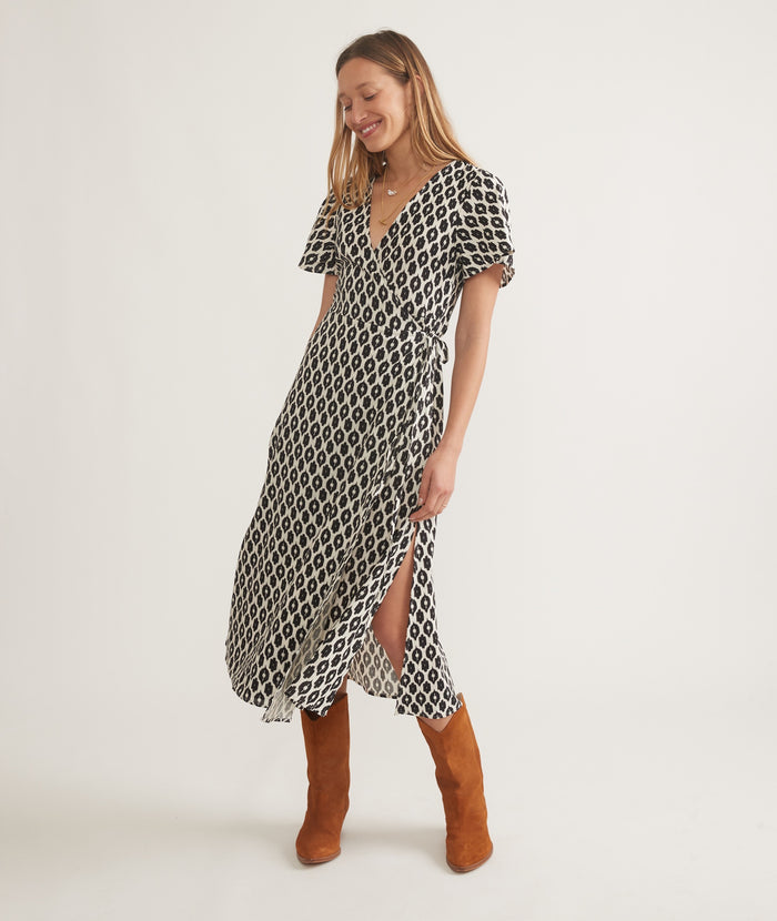 Emlyn Midi Dress - Black and White Ecat