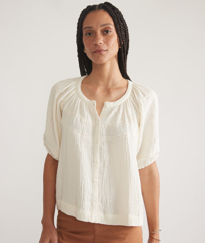 Wren Puff Sleeve Top - Antique White