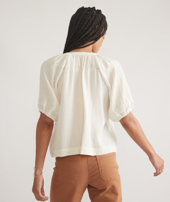 Wren Puff Sleeve Top - Antique White