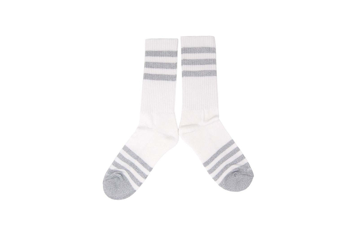 WHITE STRIPES Socks - White/Gray