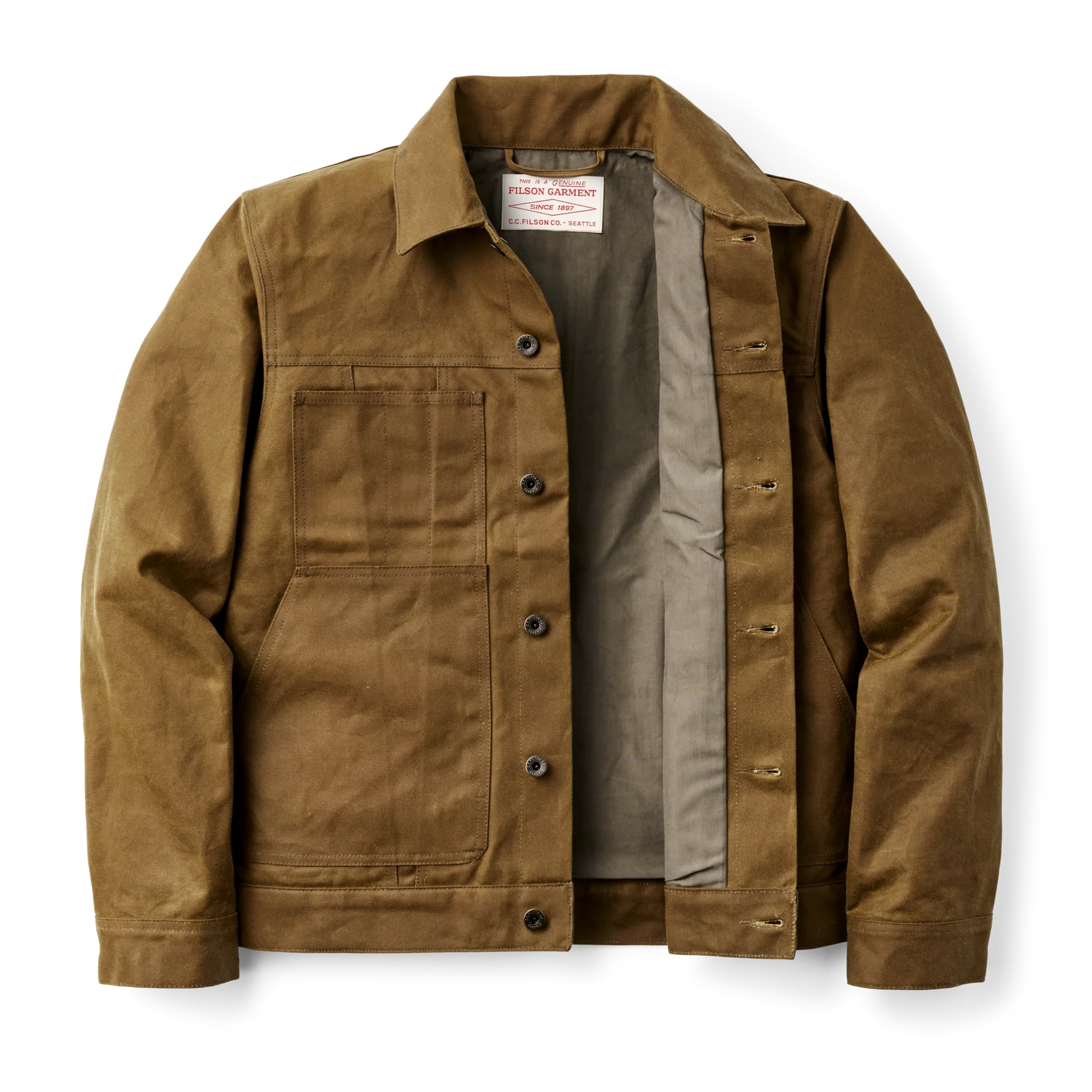 TIN CLOTH SHORT LINED CRUISER JACKET - DARK TAN