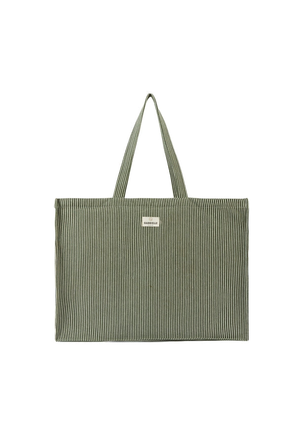 Cotton Weekend Bag Quartz Stripes