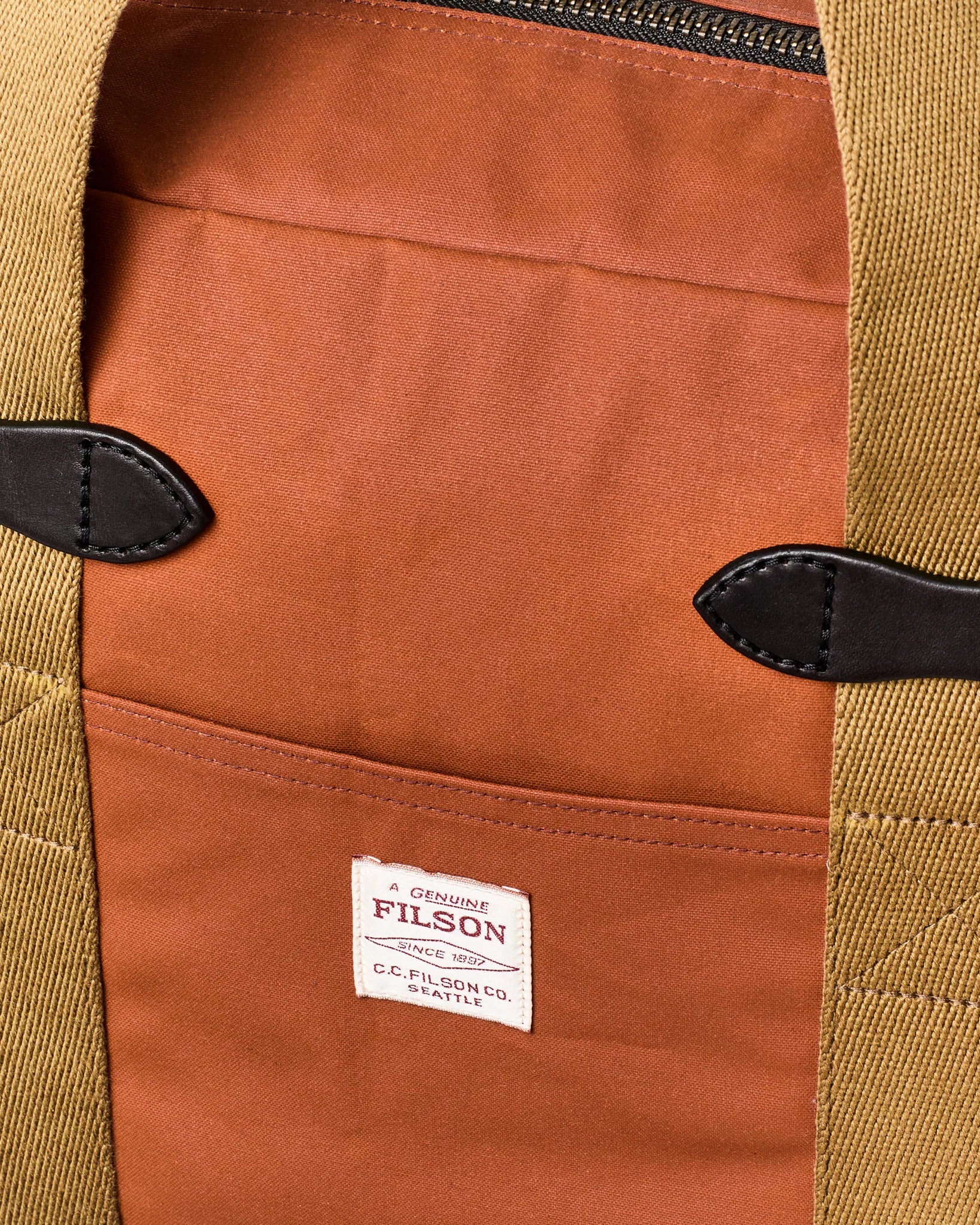 TIN CLOTH ZIPPER TOTE BAG - RUST