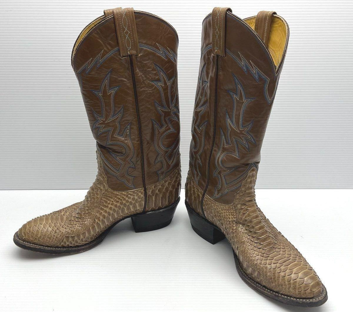 Women's Vintage Tony Lama Snakeskin Western Cowgirl Boots - Size 7.5D