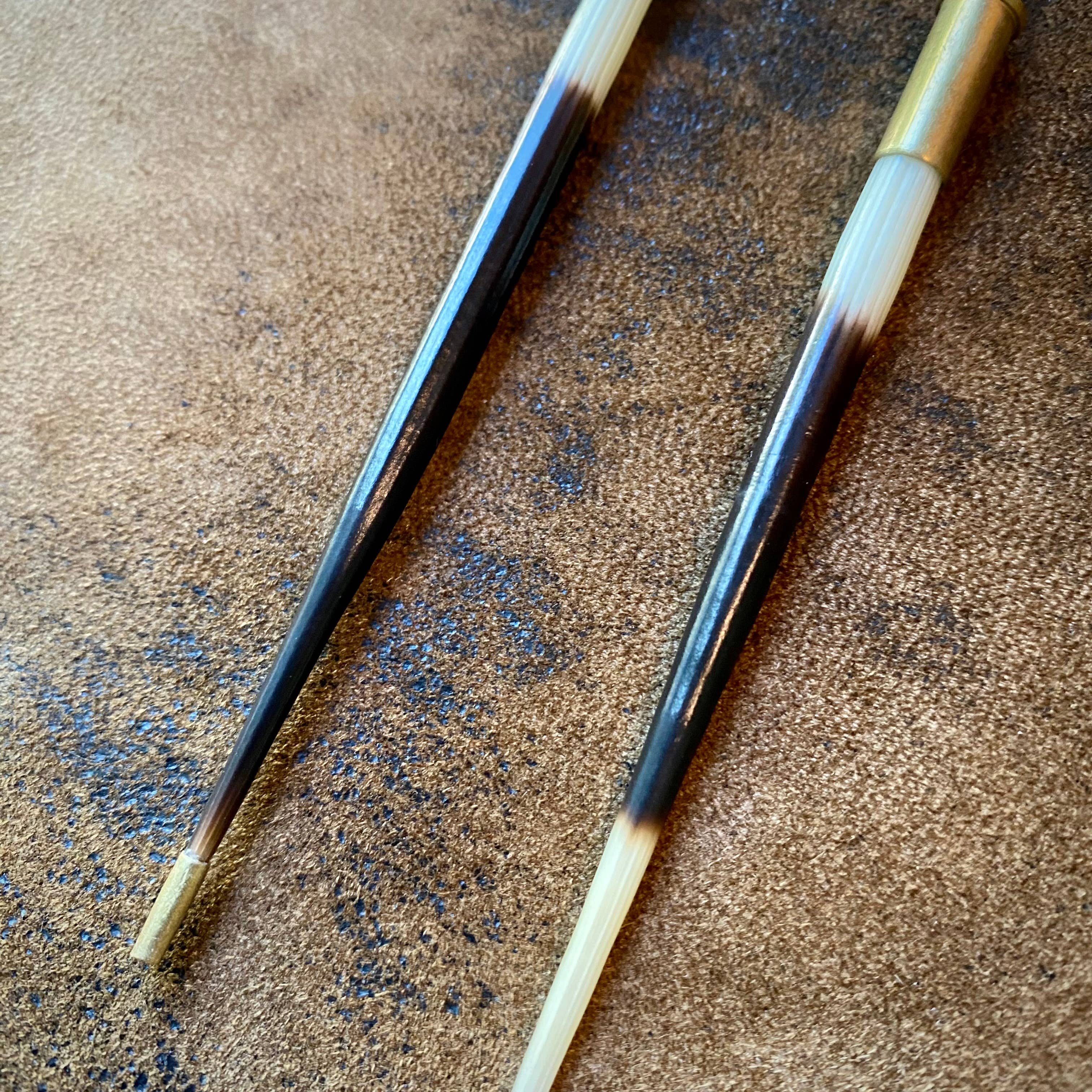 Porcupine Quill in Bullet Earrings, Shell Casings, Quills: Bullet