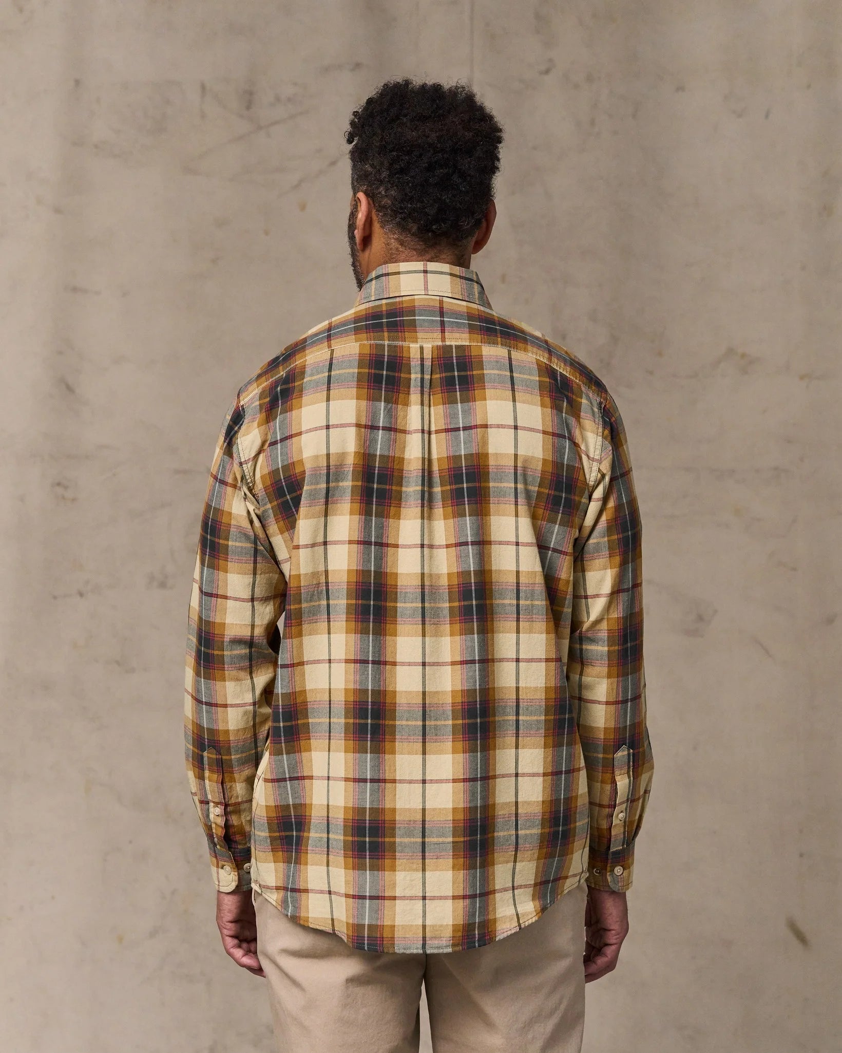 Madras Button-Down Shirt - Tan / Spruce / Multicolor