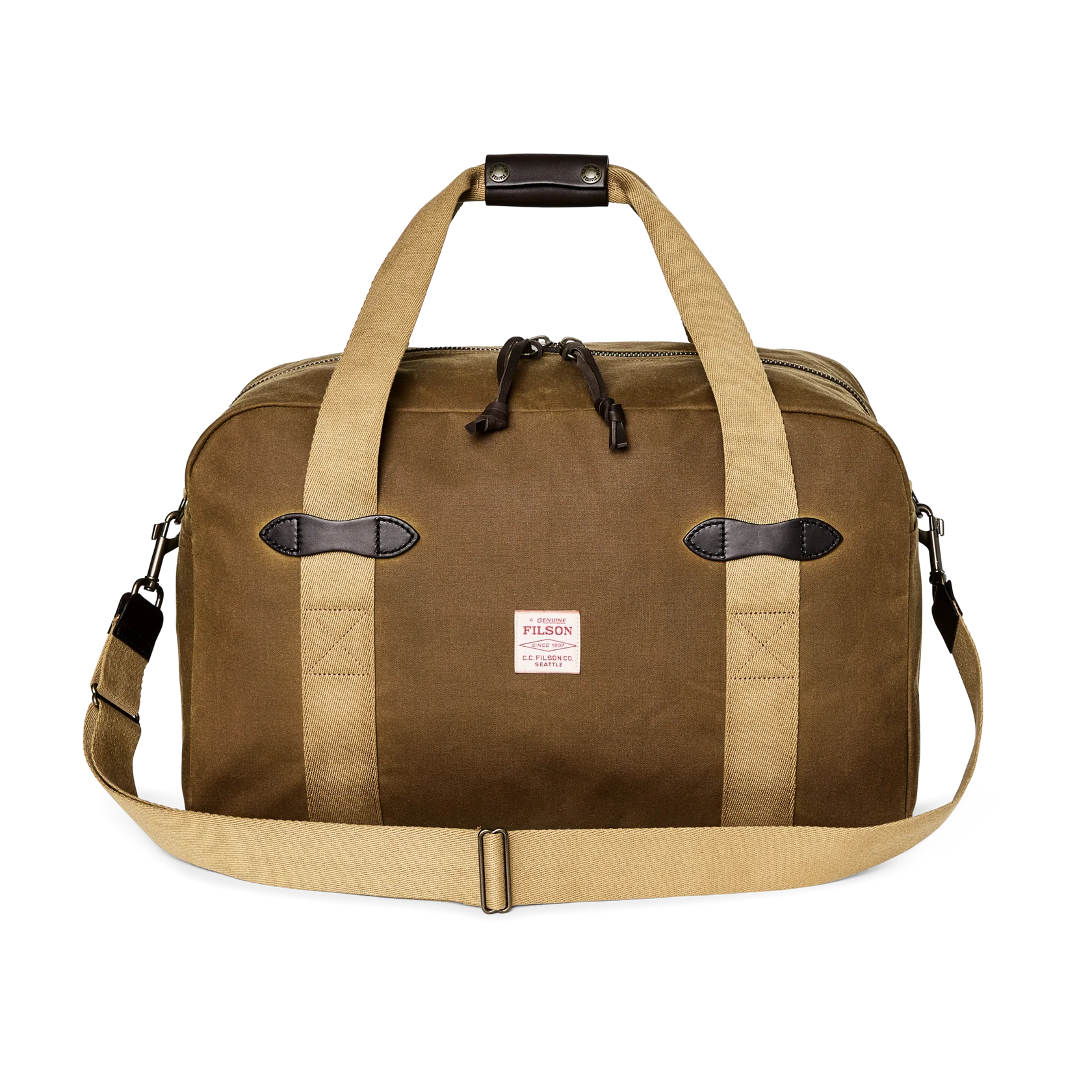 MEDIUM TIN CLOTH DUFFLE BAG - DARK TAN