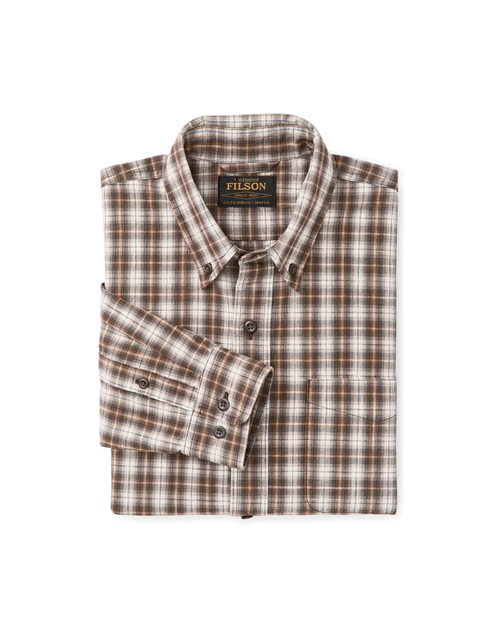 Chambray Button-Down Shirt -Cascade Plaid