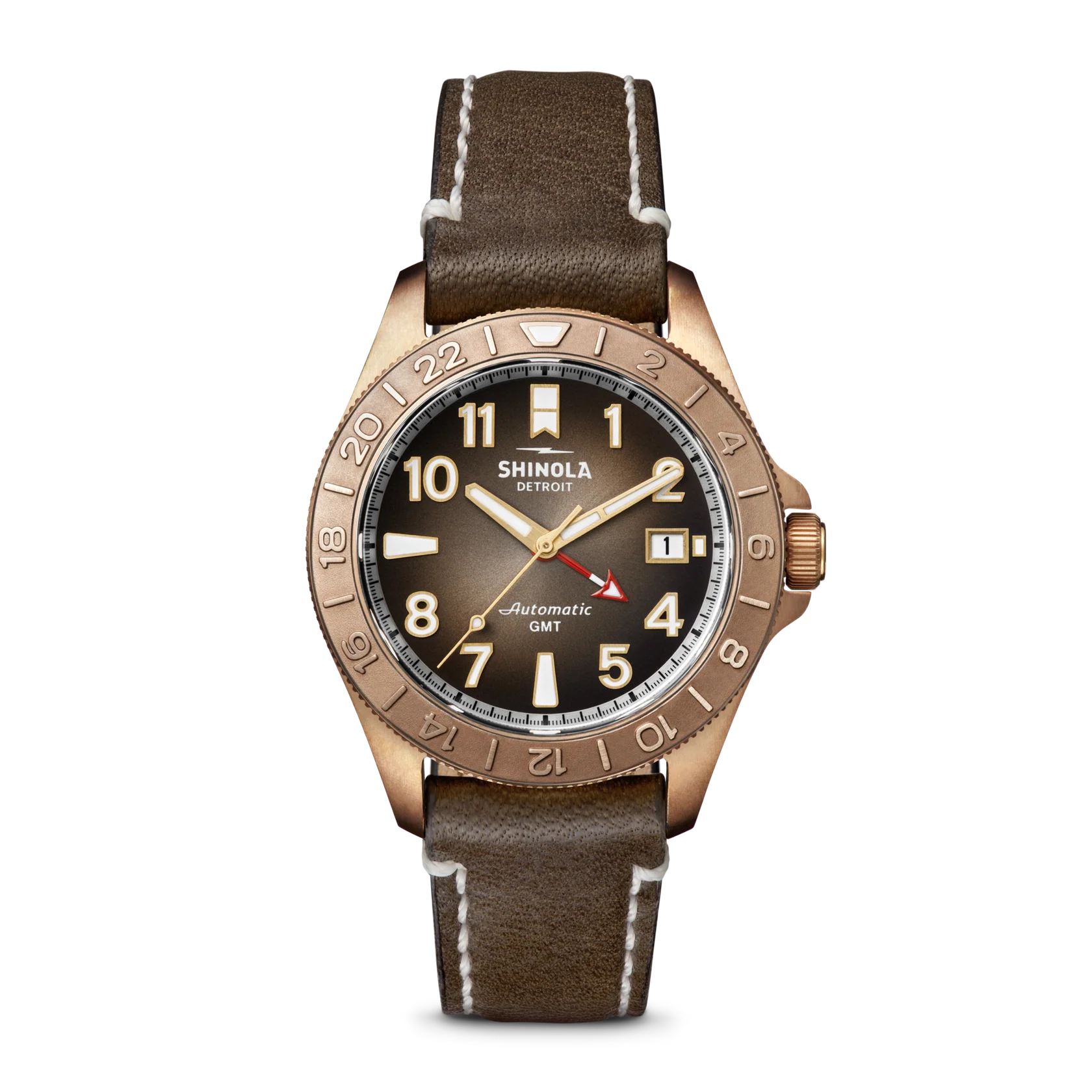 Shinola Bronze Monster GMT Automatic Watch 40mm