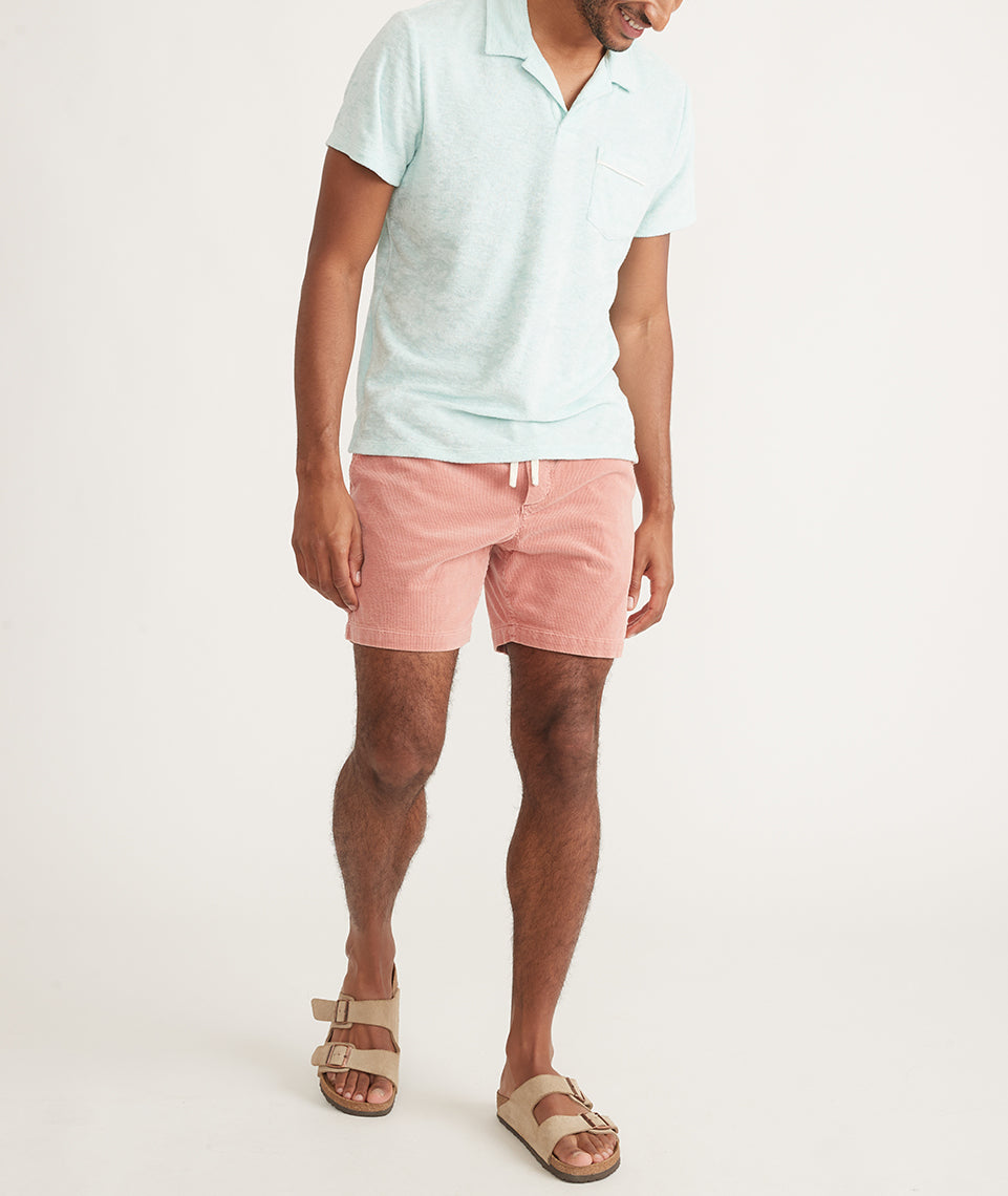 6" Saturday Cord Short in Dusty Coral