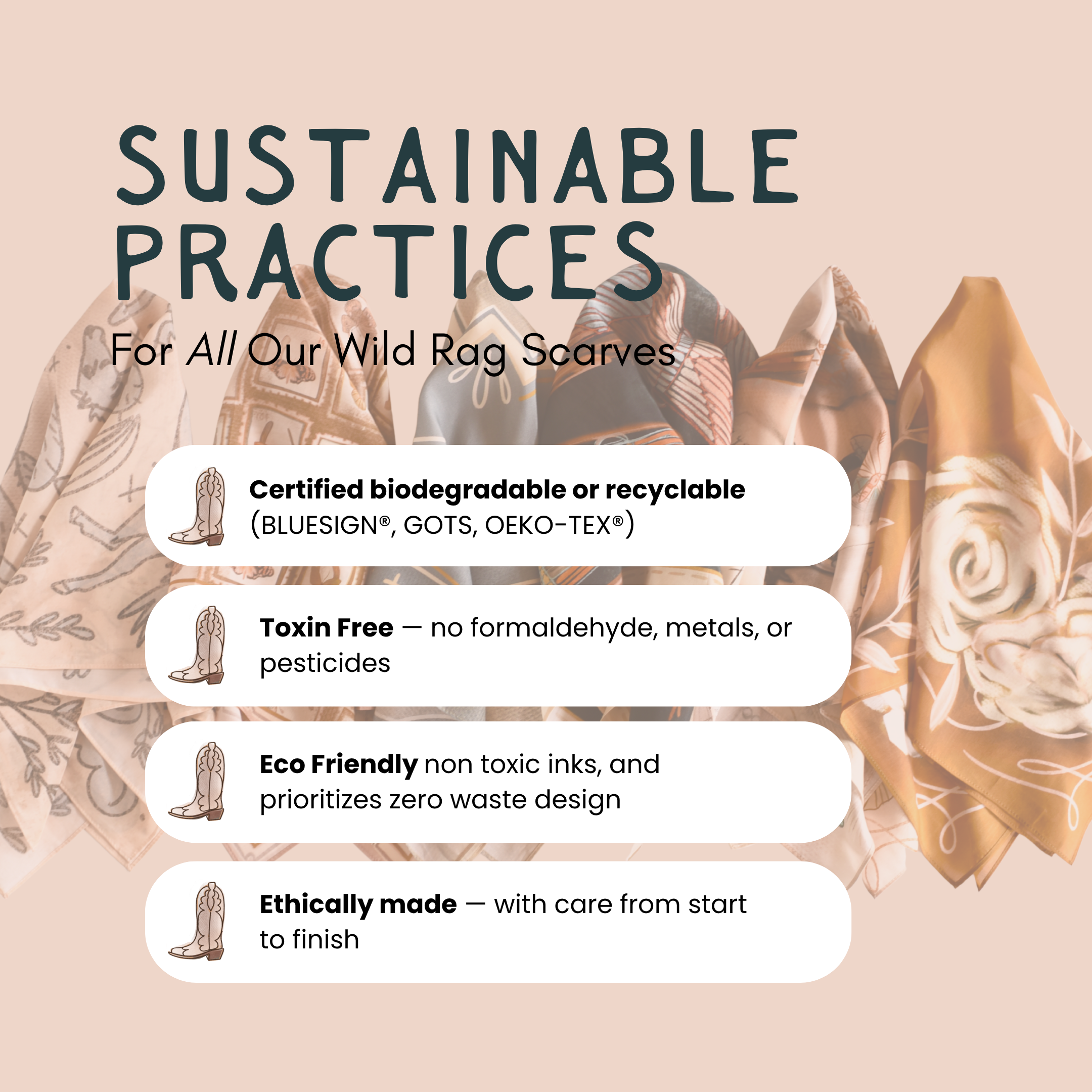 Western Saddle in Arena Brown Cowgirl Silk Scarf Wild Rag Ready-to-gift