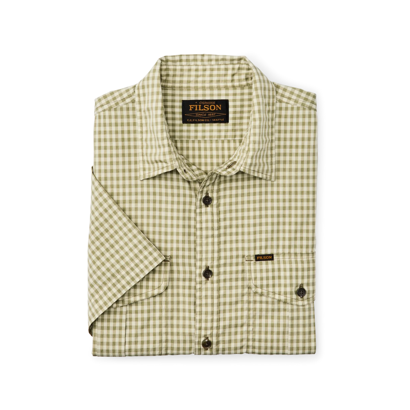 FILSON WASHED SHORT SLEEVEL FEATHER CLOTH SHIRT