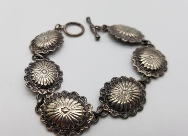 Sterling Concho Bracelet