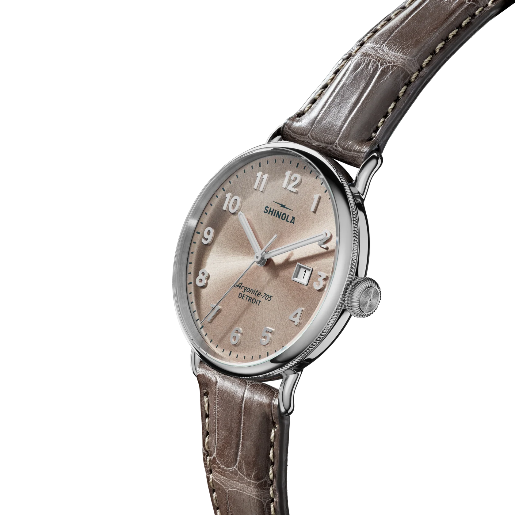 Canfield Watch 38mm - Gray Brown / Alligator Strap