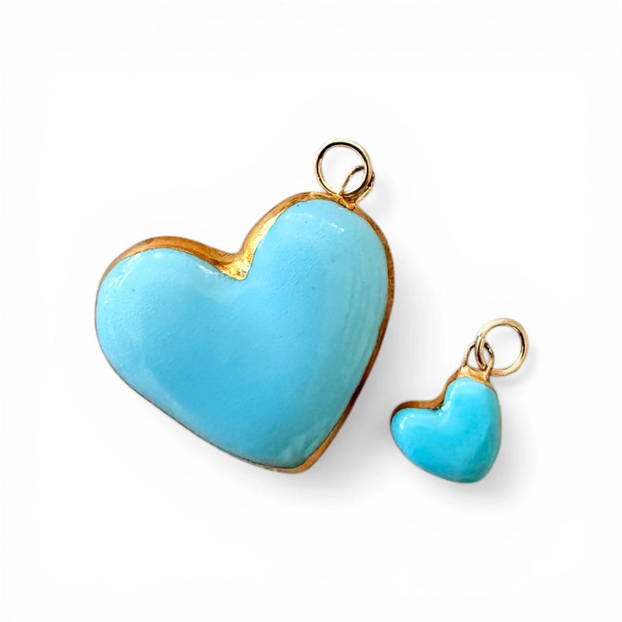 Large Heart Charm - Turquoise