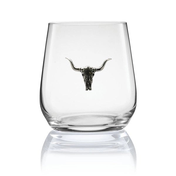 Menagerie Longhorn Skull Stemless Wine Glass