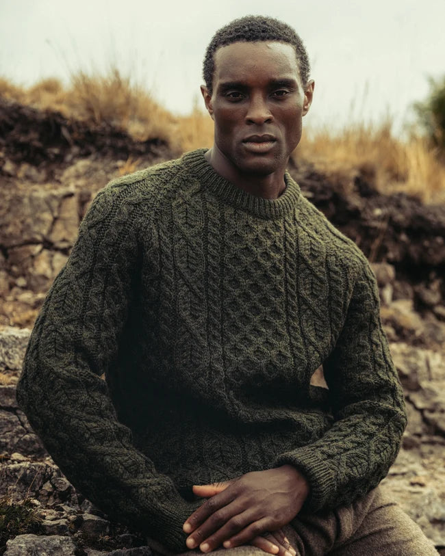 Hudson Aran Jumper - Olive