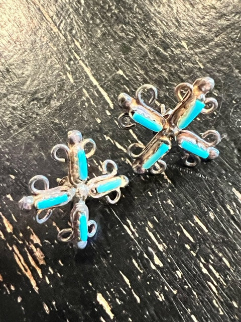 Vintage Sterling and Turquoise Earrings