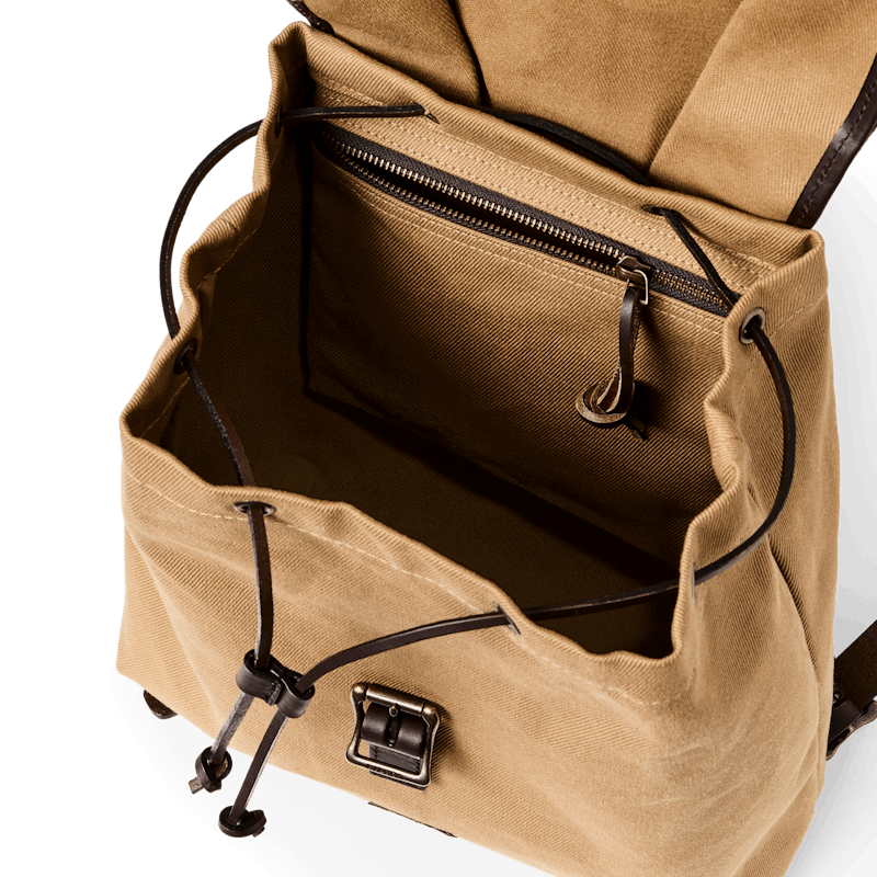 Rugged Twill Drawstring Backpack - Tan