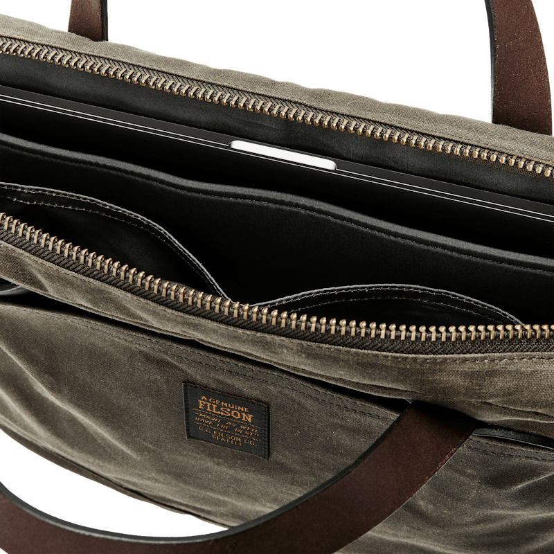 TIN CLOTH COMPACT BRIEFCASE - Otter Green