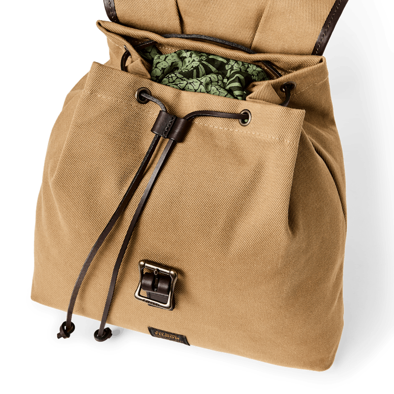Rugged Twill Drawstring Backpack - Tan