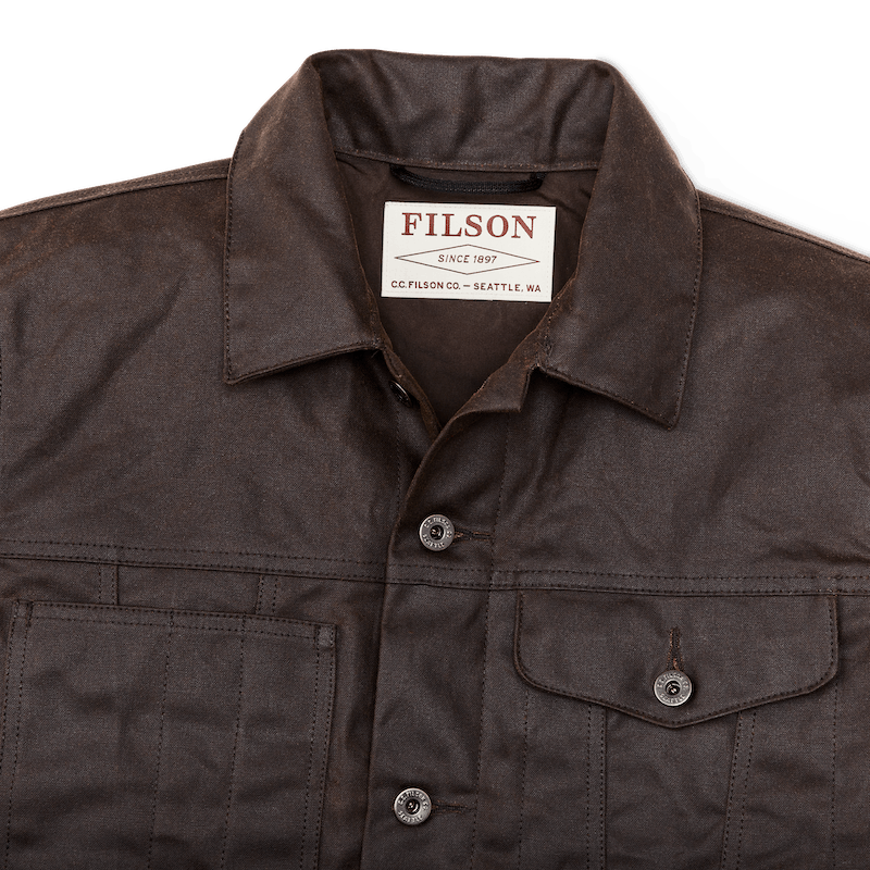 TIN CLOTH SHORT LINED CRUISER JACKET - DARK BROWN