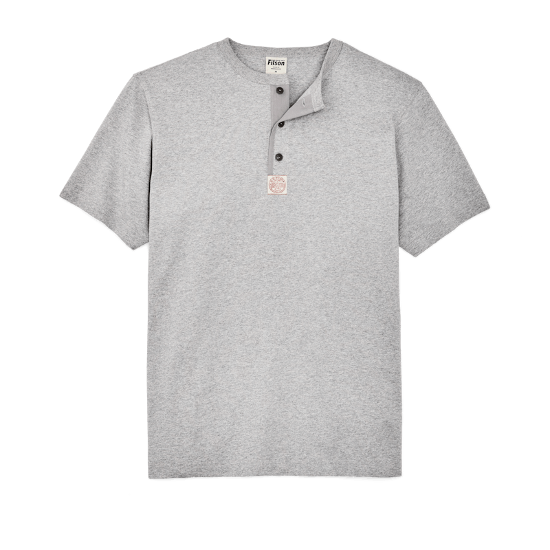 FRONTIER HENLEY T-SHIRT - HEATHER GRAY