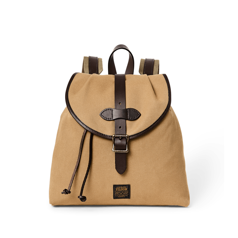 Rugged Twill Drawstring Backpack - Tan