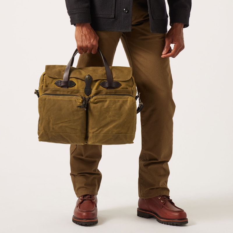 24 HOUR TIN CLOTH BRIEFCASE - DARK TAN