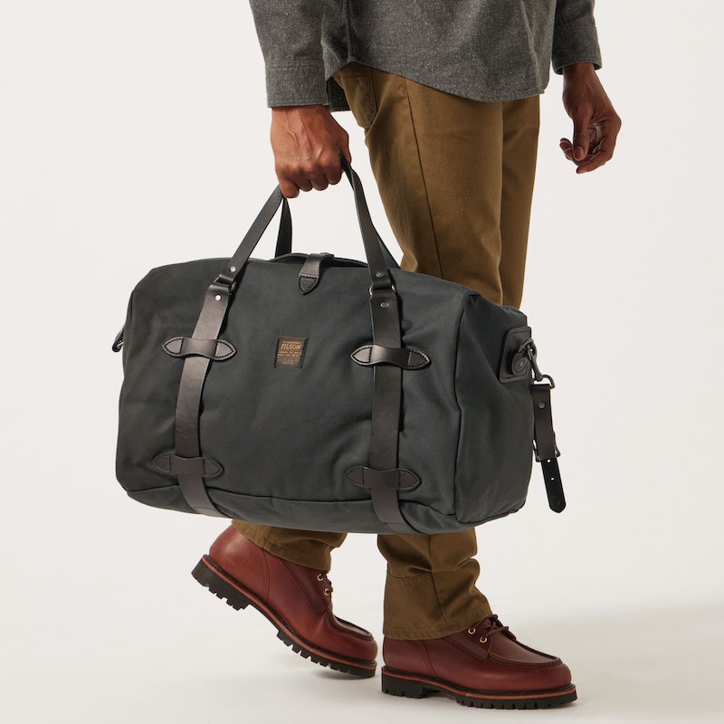 MEDIUM RUGGED TWILL DUFFLE BAG - FADED BLACK