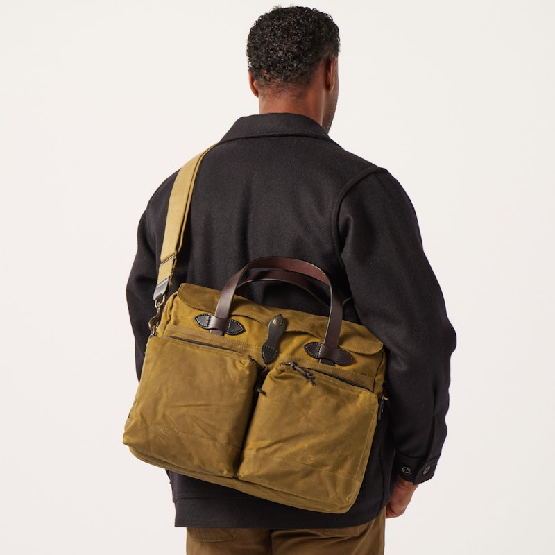 24 HOUR TIN CLOTH BRIEFCASE - DARK TAN