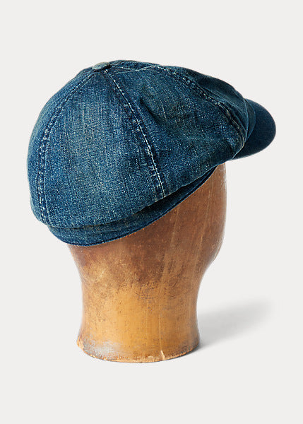 RRL Indigo Denim Newsboy Cap