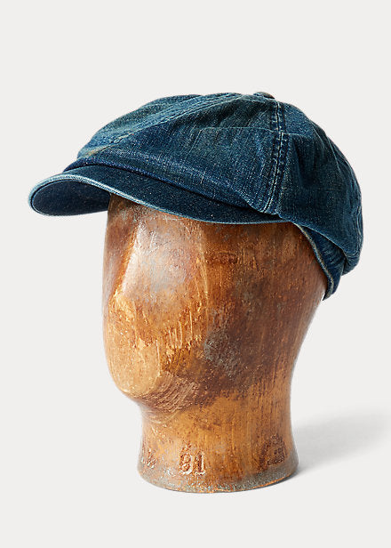 RRL Indigo Denim Newsboy Cap